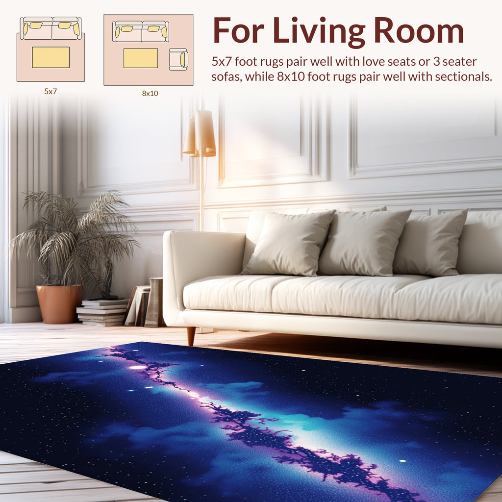 Cosmic Nebula Starry Night Sky Rug