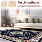 Navy Floral Medallion Baroque Rug