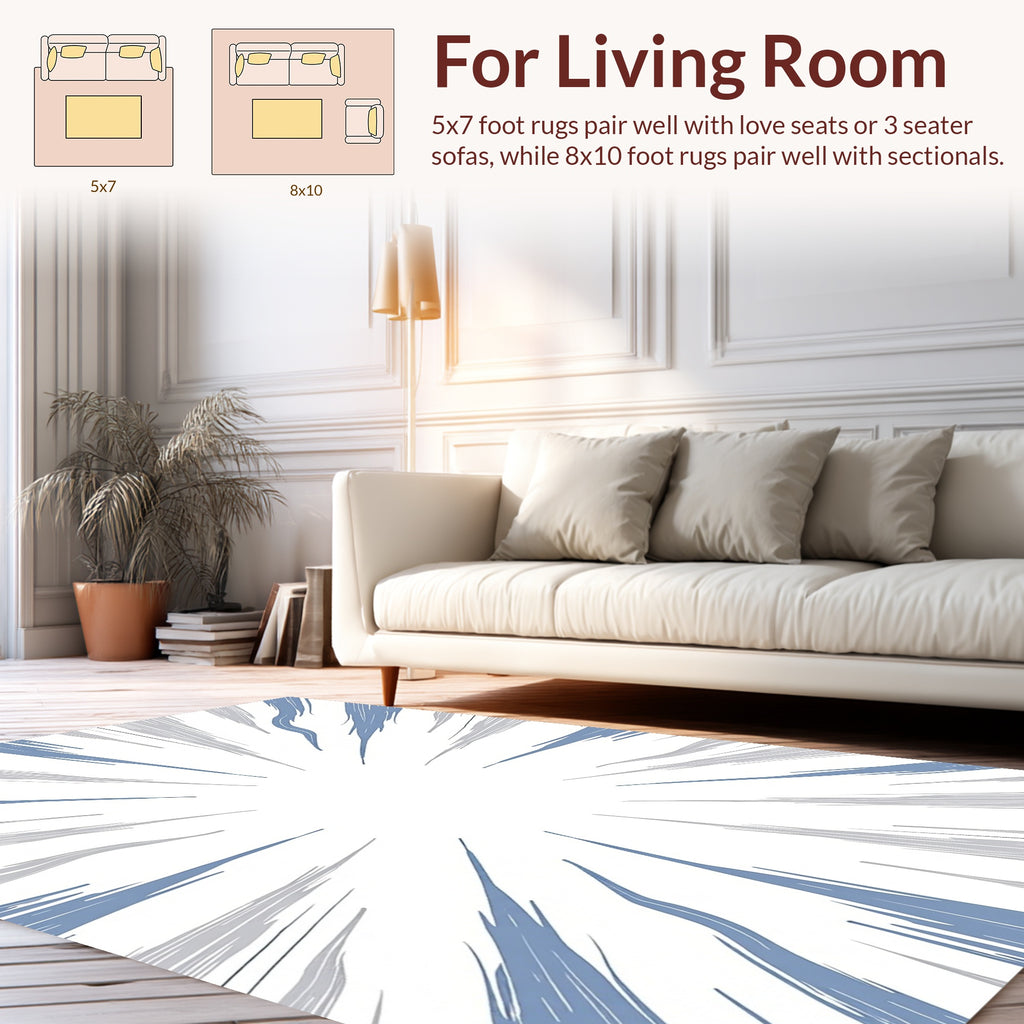 Abstract Radial Burst Pattern Design Rug