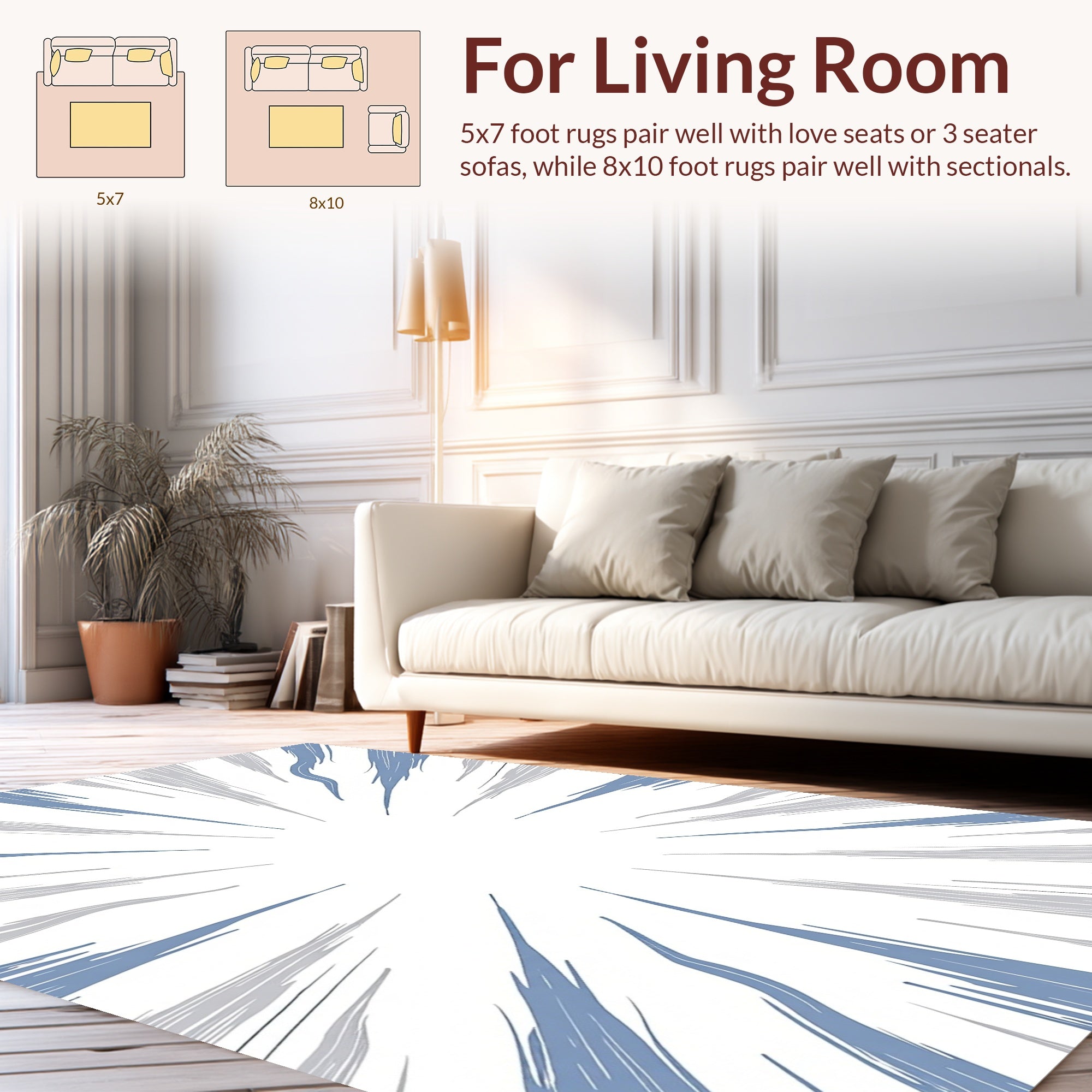 Abstract Radial Burst Pattern Design Rug