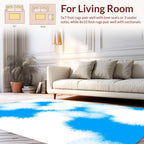 Abstract Blue White Powdered Design Rug