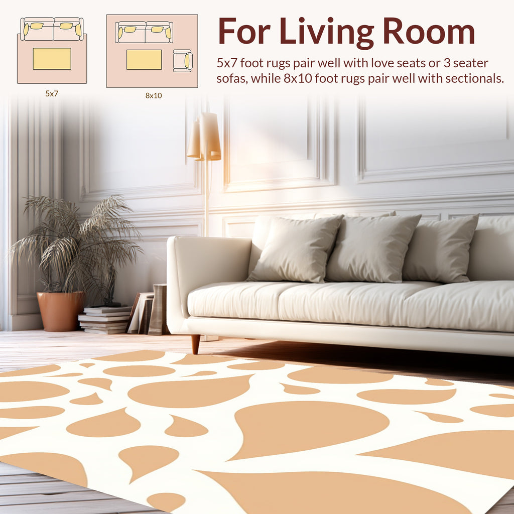 Organic Leaf Shape Pattern Rug