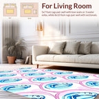 Playful Swirls Pink Blue Pastel Rug