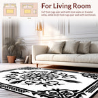 Intricate Floral Bordered Black Rug