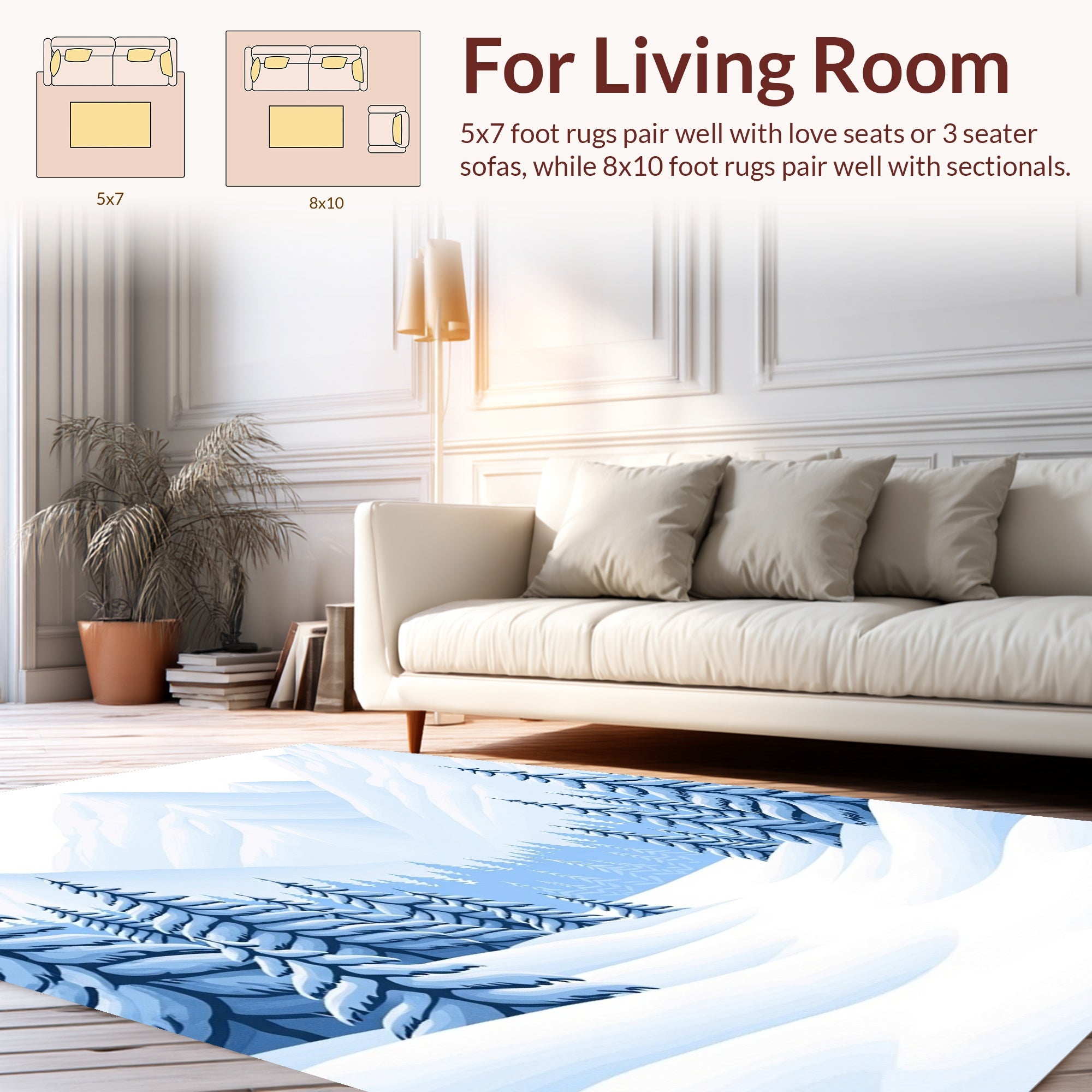 Crisp Winter Forest Scenic Rug