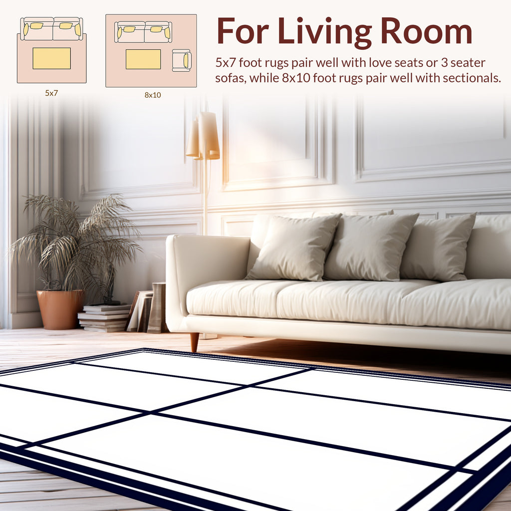 Bold Geometric Grid Design Rug