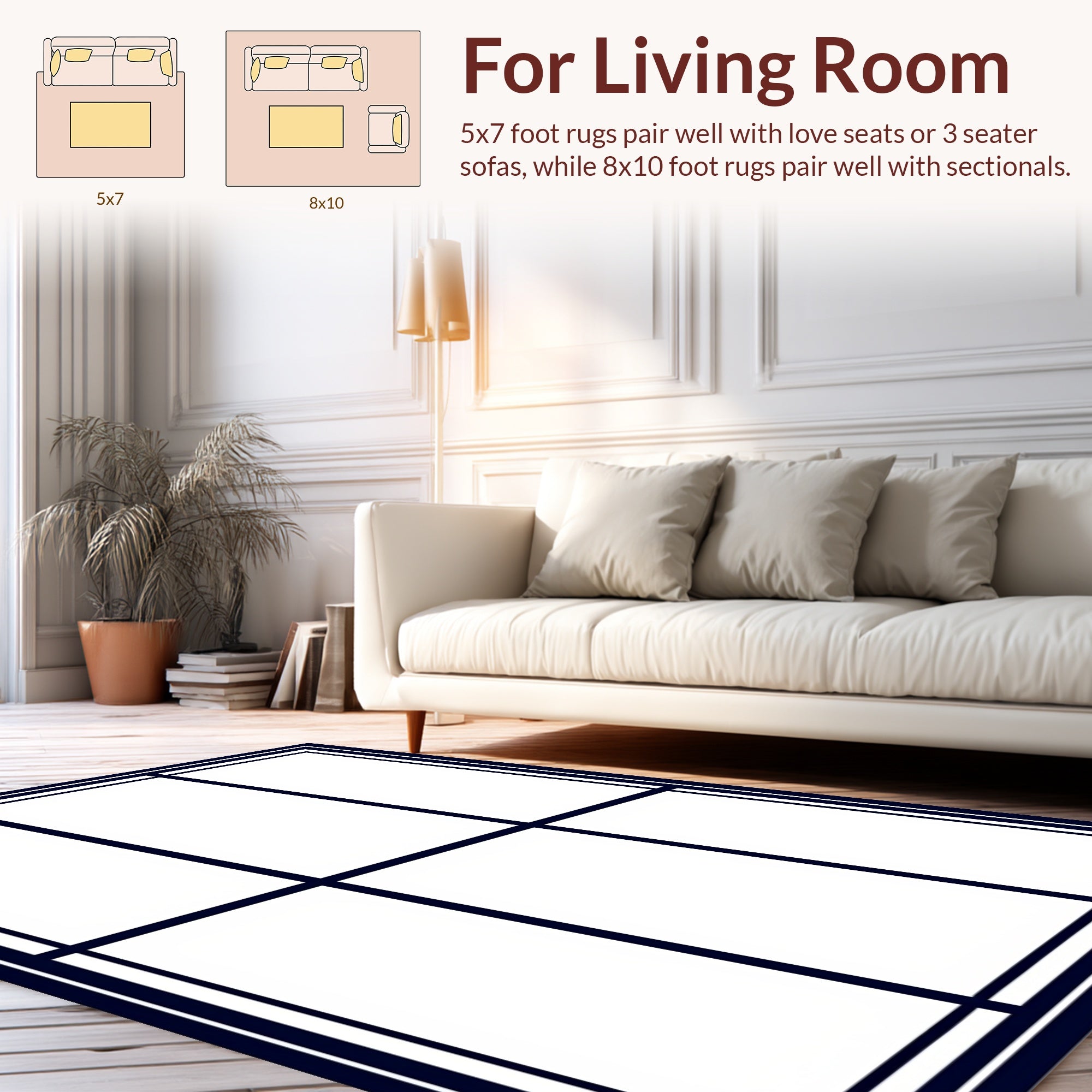 Bold Geometric Grid Design Rug