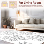 Gray Botanical Branch Pattern Rug