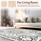 Symmetrical Floral Art Nouveau Style Rug