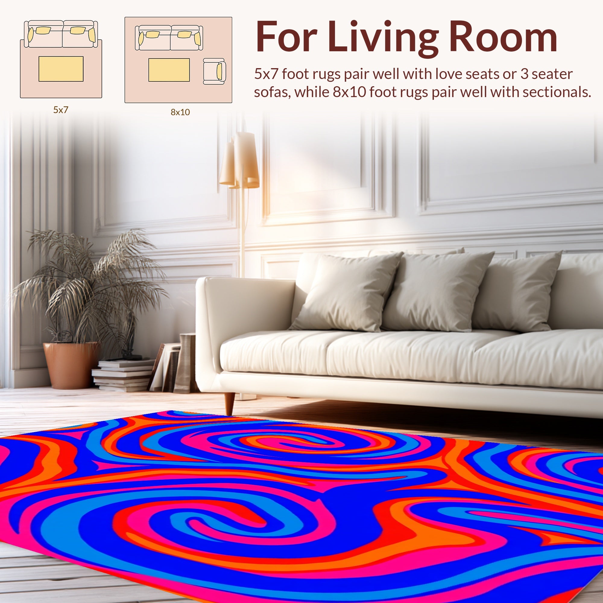 Vibrant Swirl Pattern Rug