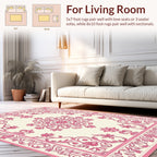Victorian Floral Medallion Pink Rug