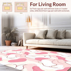 Soft Pink Organic Abstract Pattern Rug