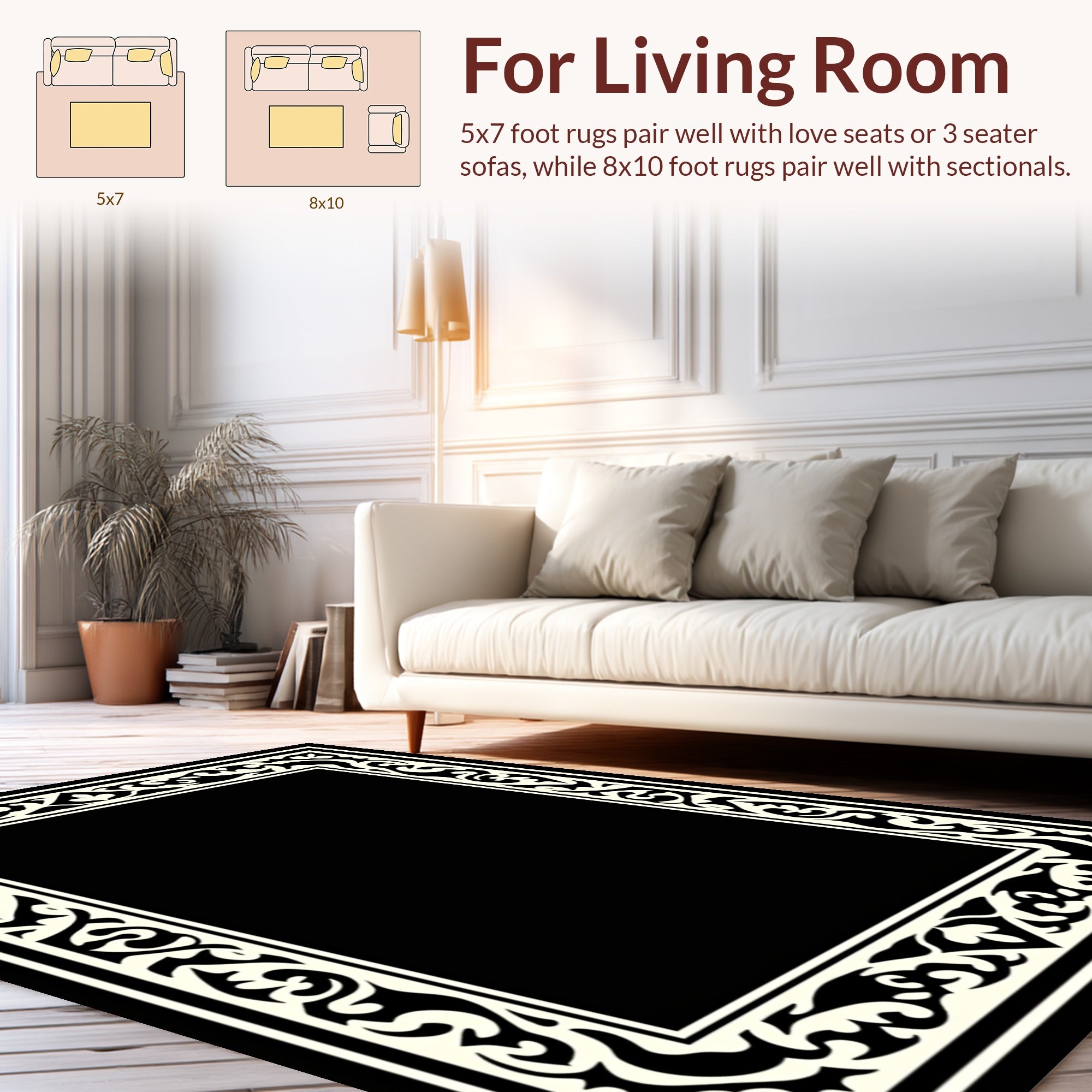 Classic Ornamental Frame Design Rug