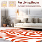 Bold Orange Wavy Line Design Rug