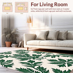 Elegant Dark Green Floral Pattern Design Rug