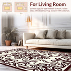 Regal Floral Symmetry Scrollwork Pattern Rug