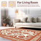 Ornate Red Floral Medallion Rug