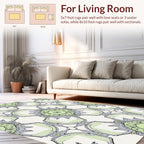 Artistic Light Green Gray Mandala Pattern Rug