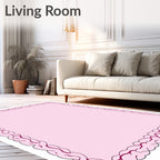 Delicate Pink Braided Geometric Pattern Rug