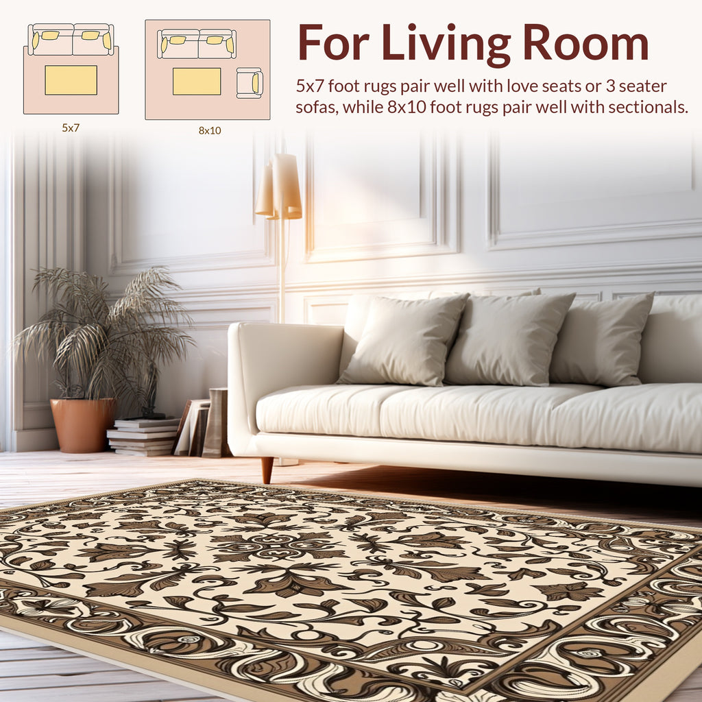 Classic Floral Scrollwork Pattern Rug