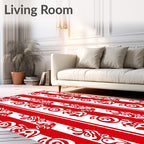 Red White Candy Cane Charm Rug
