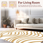 Golden Waves Organic Pattern Rug