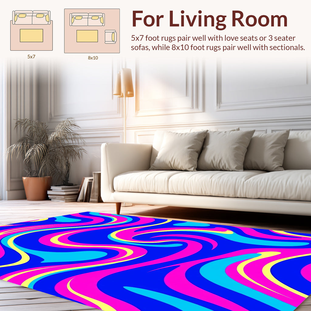 Vivid Swirl Pattern Rug