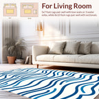 Cool Blue Wave Pattern Design Rug