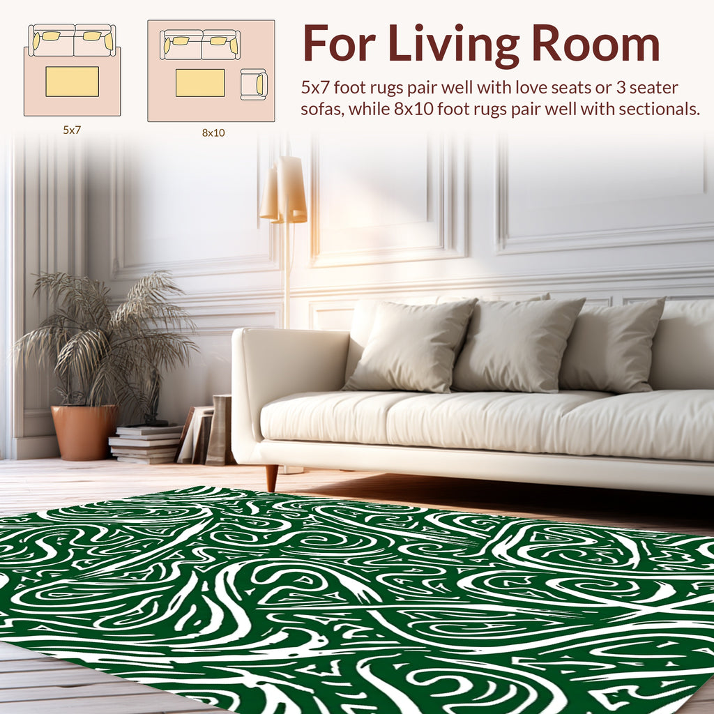 Abstract Swirls Triangle Pattern Rug