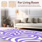 Lavender Swirl Abstract Organic Pattern Rug