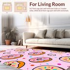 Pink Donut Sprinkle Pattern Rug