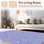 Abstract Blue Swirl Contour Pattern Rug