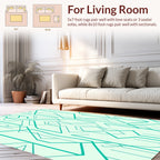 Geometric Aqua Lines Rug