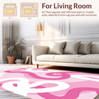 Sweet Pink Wave Pattern Design Rug