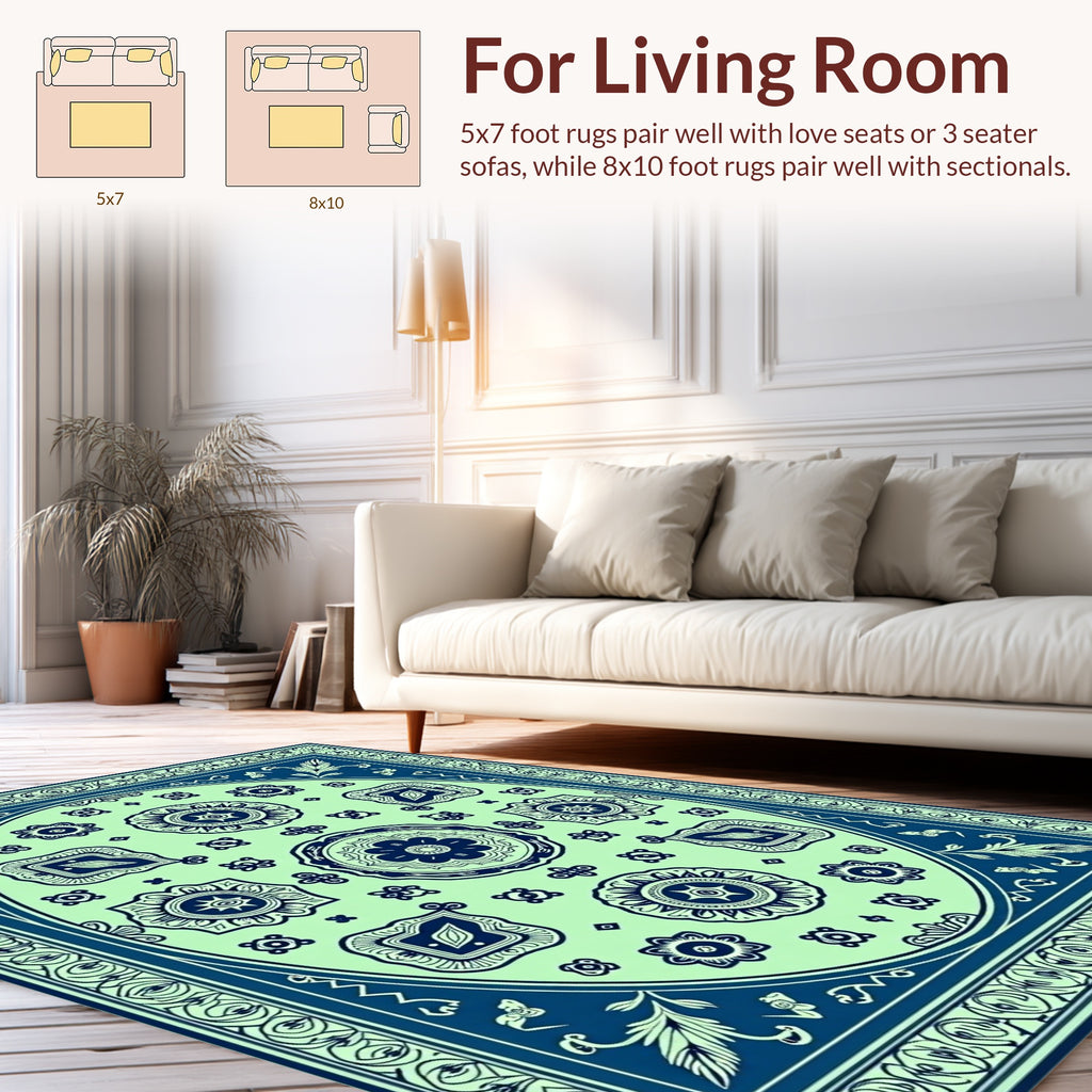 Vintage Floral Pendant Pattern Rug