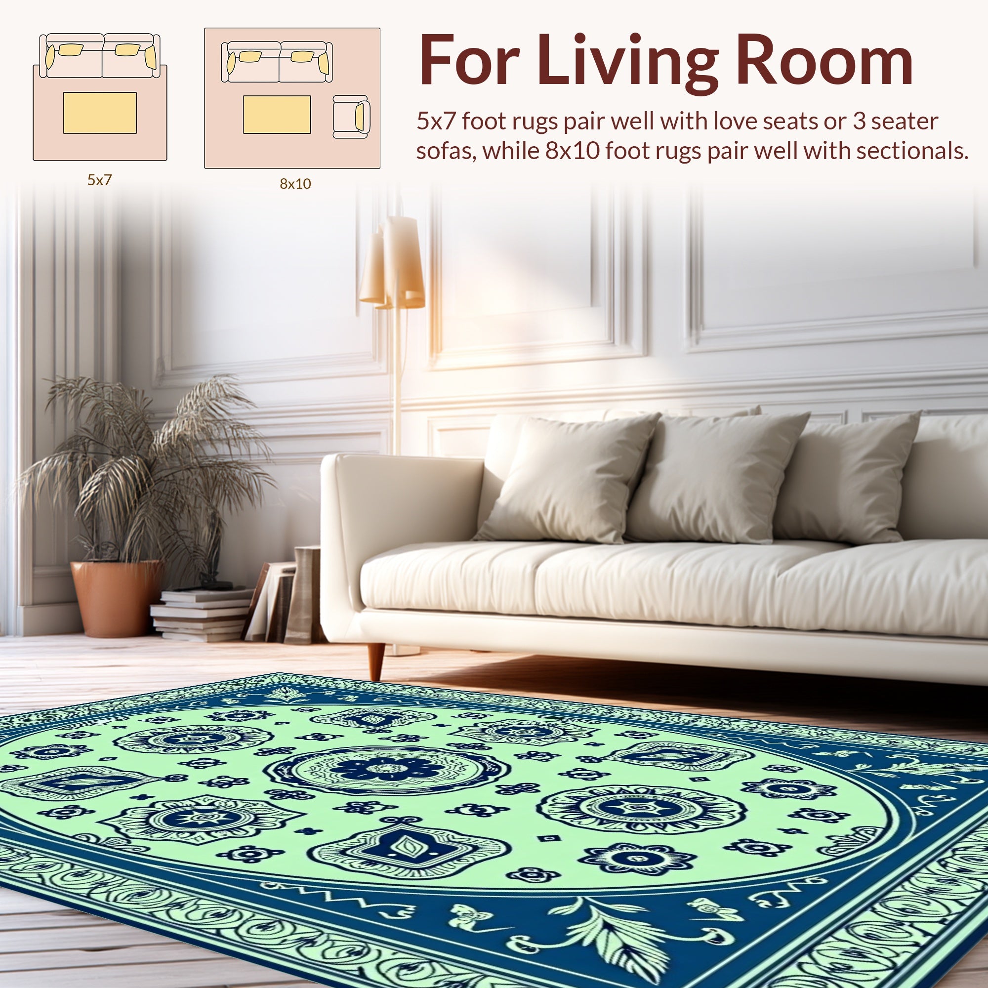Vintage Floral Pendant Pattern Rug