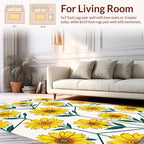 Yellow Daisy Hexagonal Pattern Rug
