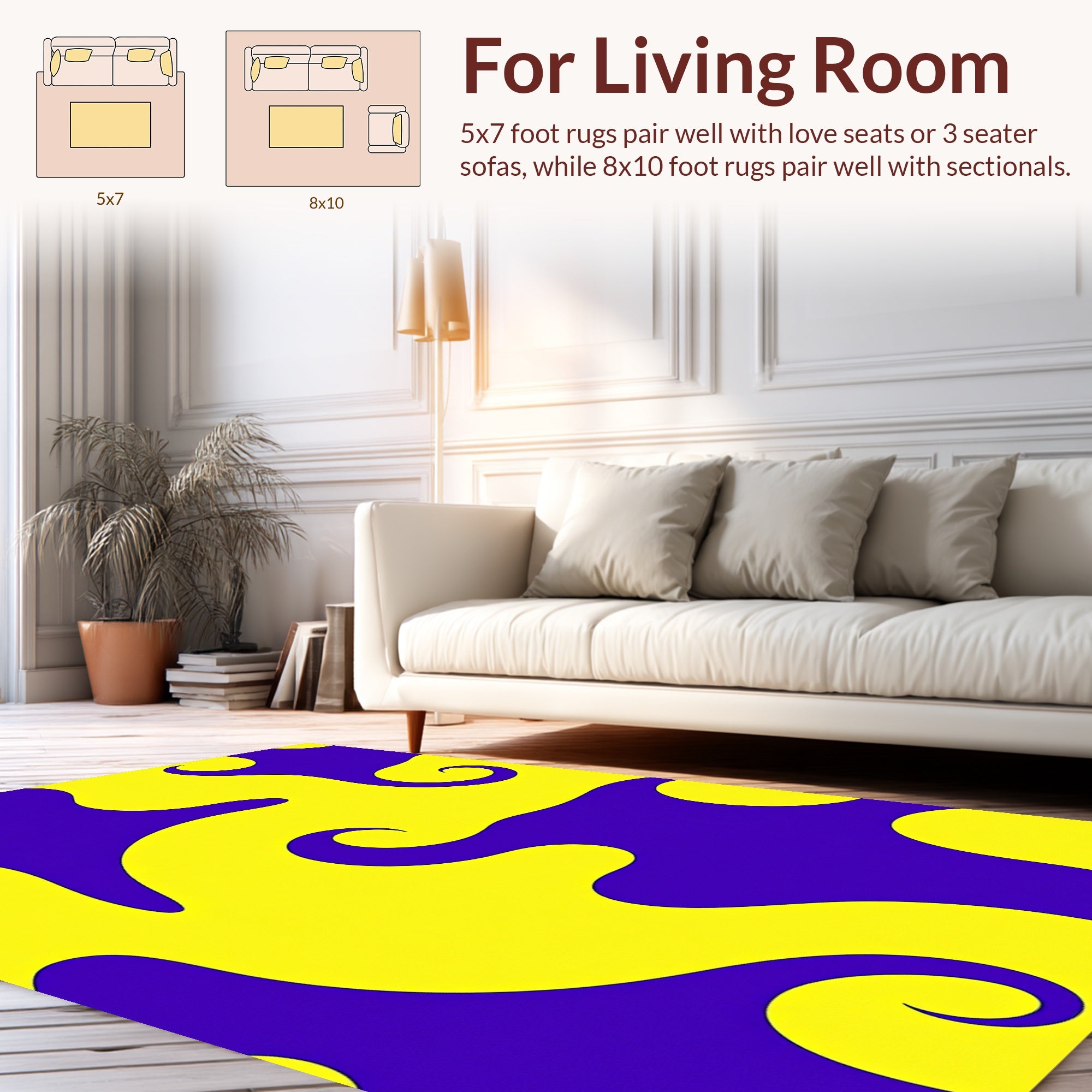 Vibrant Swirls Pattern Rug