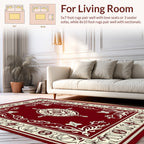 Vintage Floral Elegant Crimson Rug