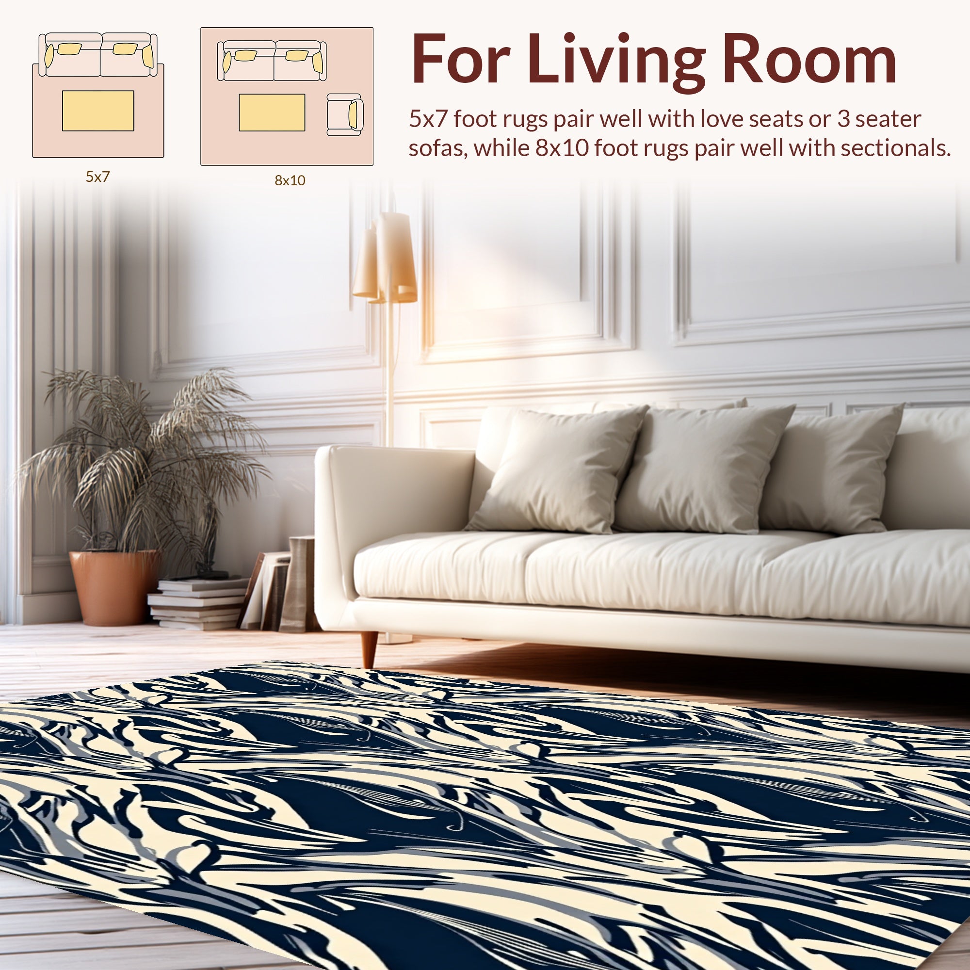 Abstract Organic Swirl Pattern Rug