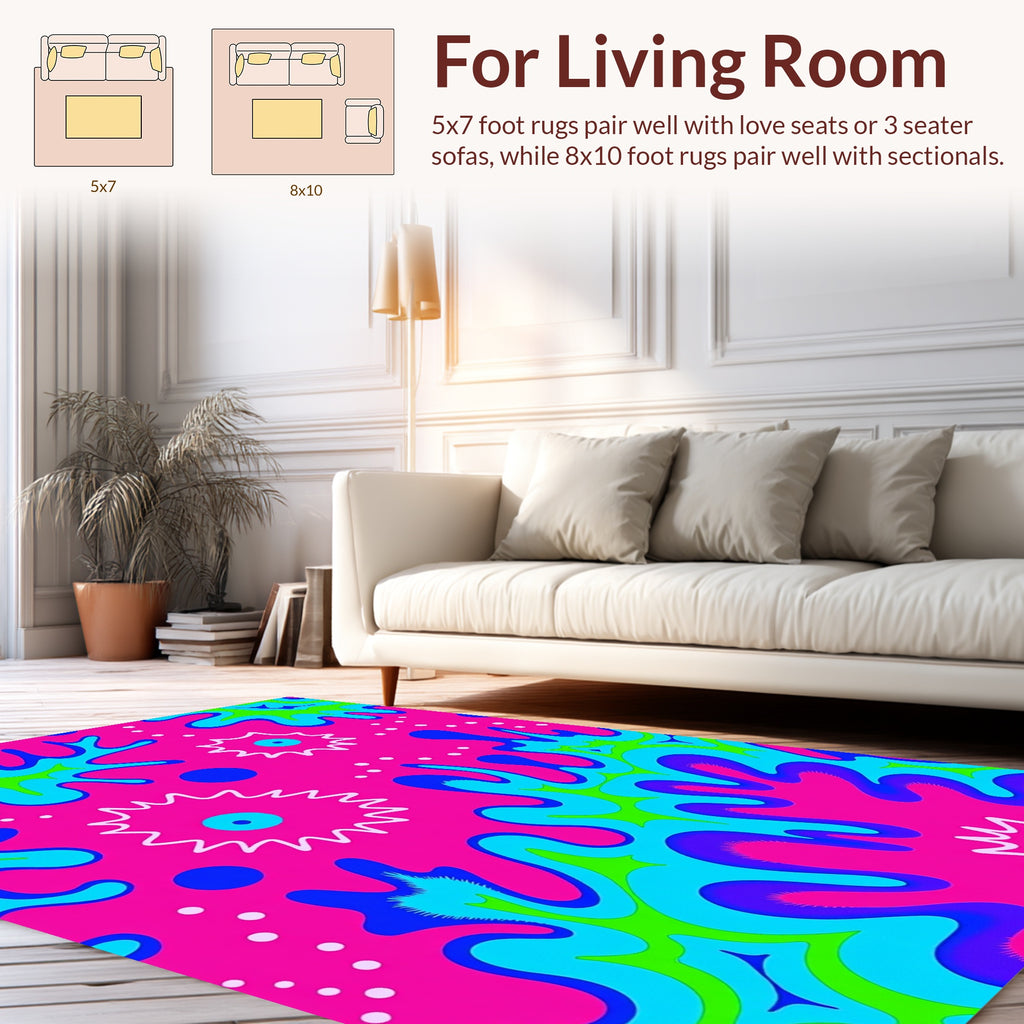 Radical Splatter Abstract Psychedelic Design Rug