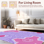 Abstract Floral Flowing Lines Rug