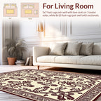 Ornate Floral Patterned Vintage Style Rug