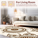 Brown Floral Sunburst Pattern Rug