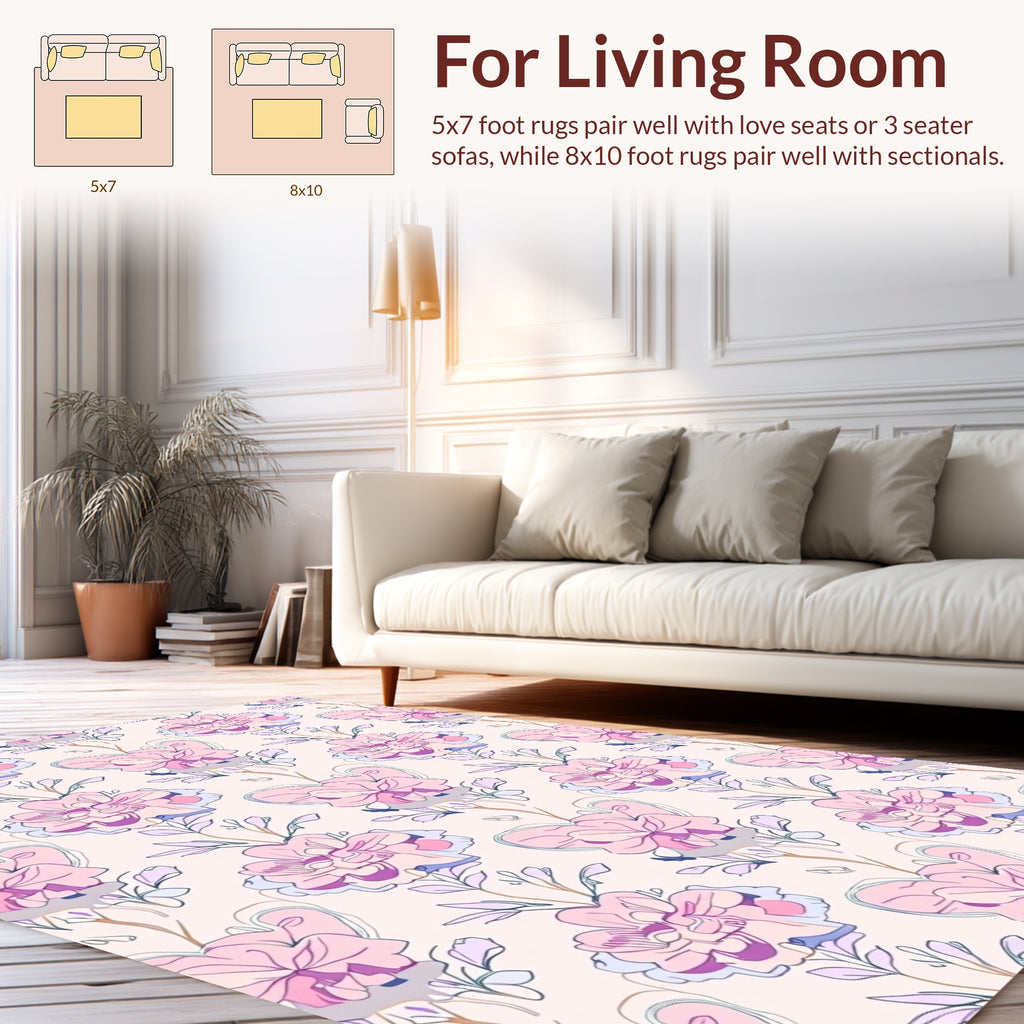 Pastel Floral Vine Pattern Rug