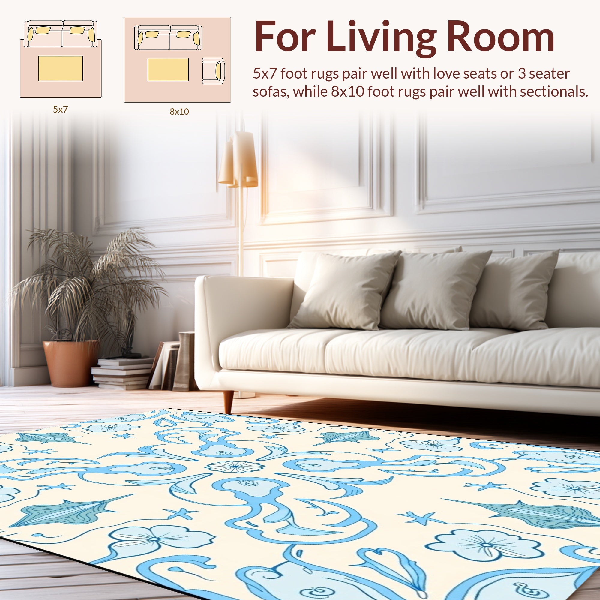 Art Nouveau Floral Swirl Pattern Rug