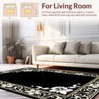 Floral Vines Swirls Decorative Frame Rug