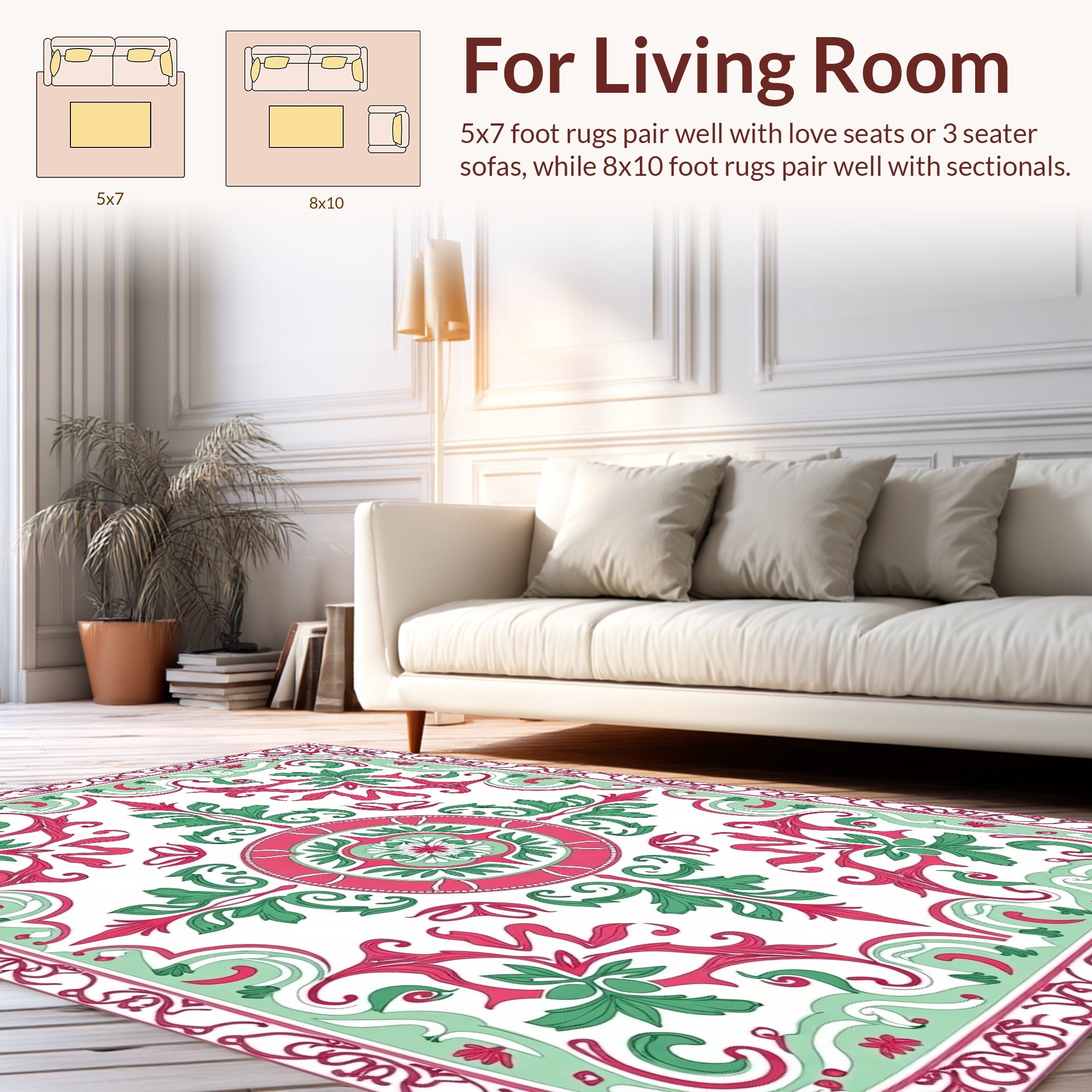 Vintage Floral Swirl Pattern Rug