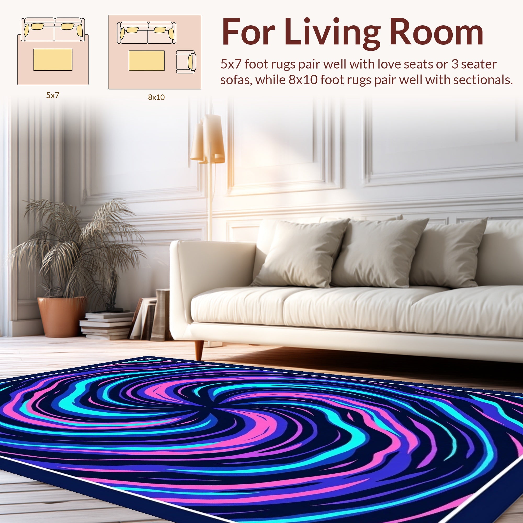 Vibrant Swirl Abstract Pattern Rug