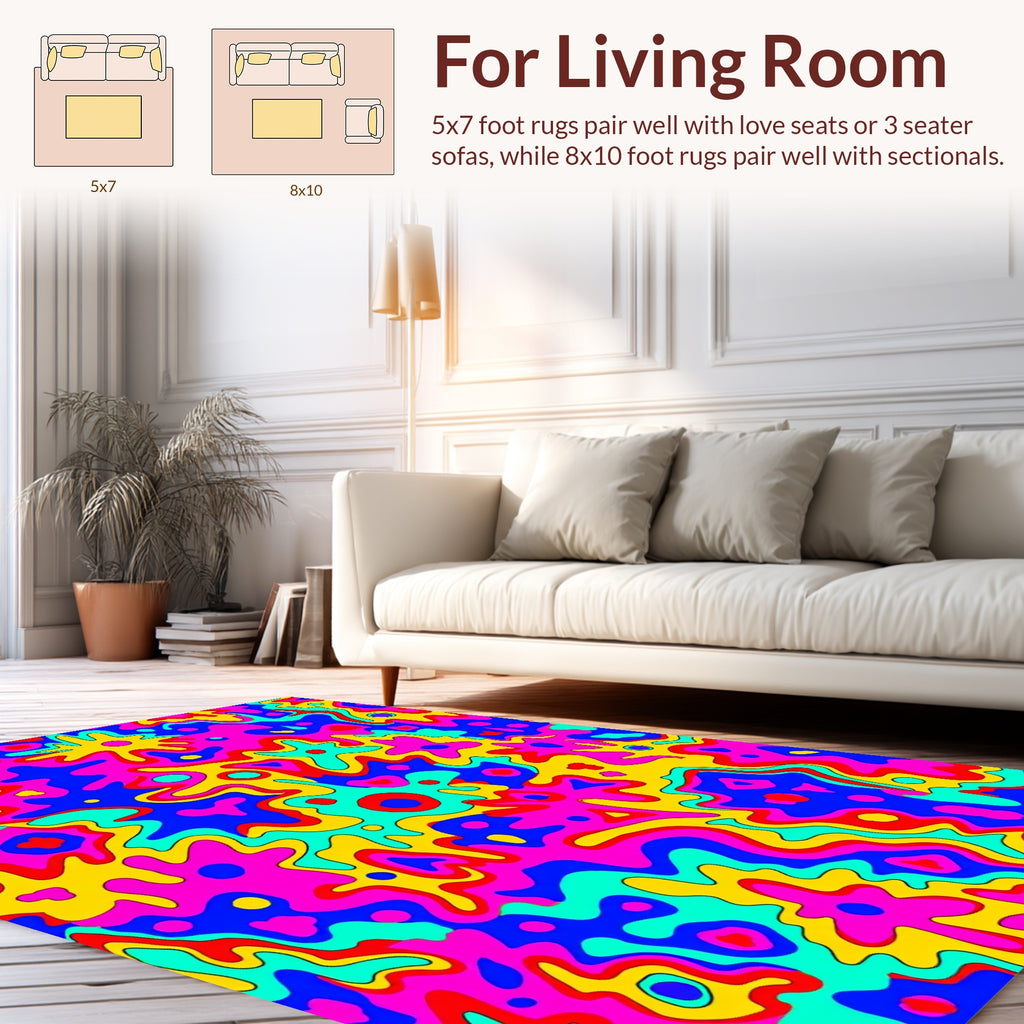 Bold Abstract Blob Pattern Rug